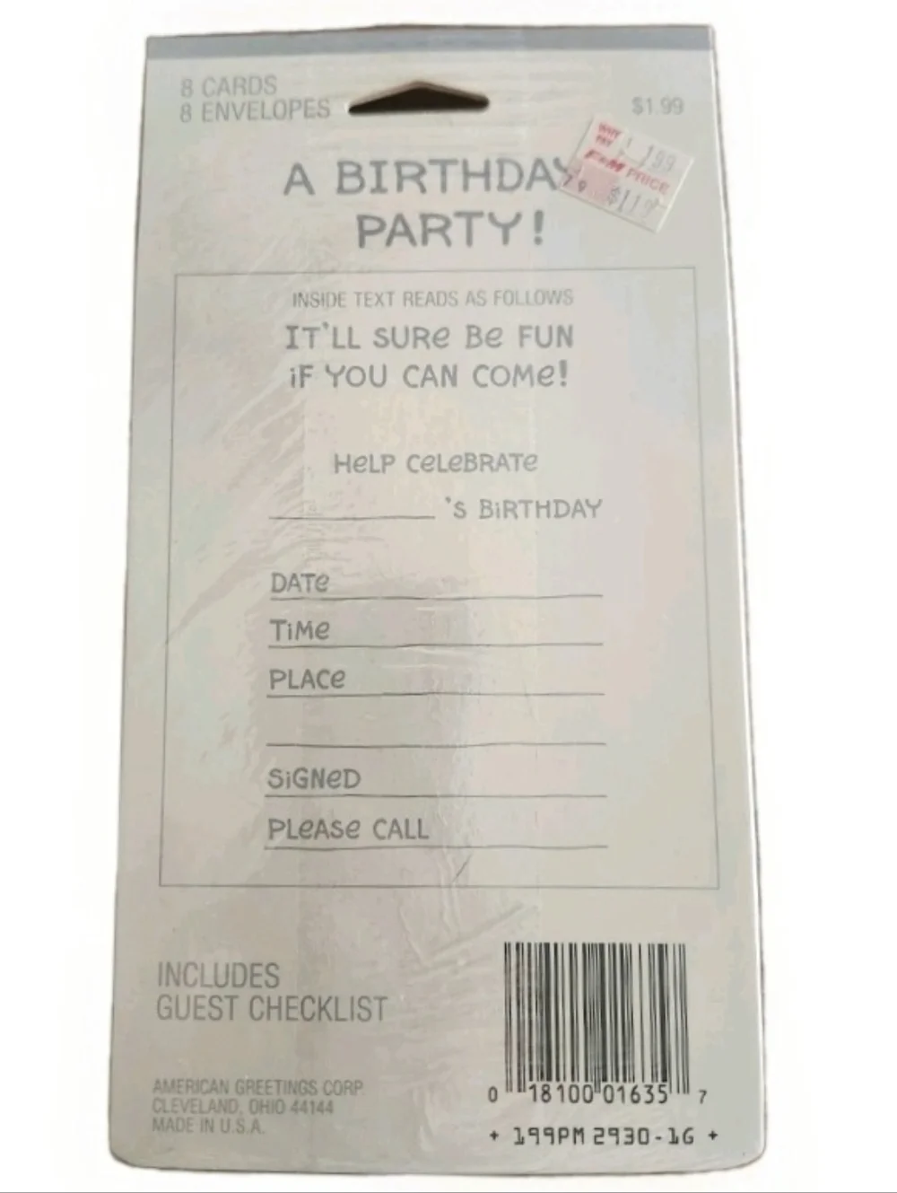 Vintage 90s Ziggy Birthday Invitations Sealed NOS American Greetings Party Set 8